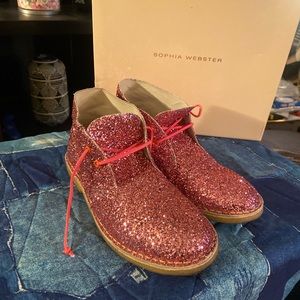 Sophia Webster Pink Glitter Booties‼️